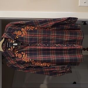 Johnny Was Inspired Tolani Estrella Embroidered Shiet - Size Large - NWT